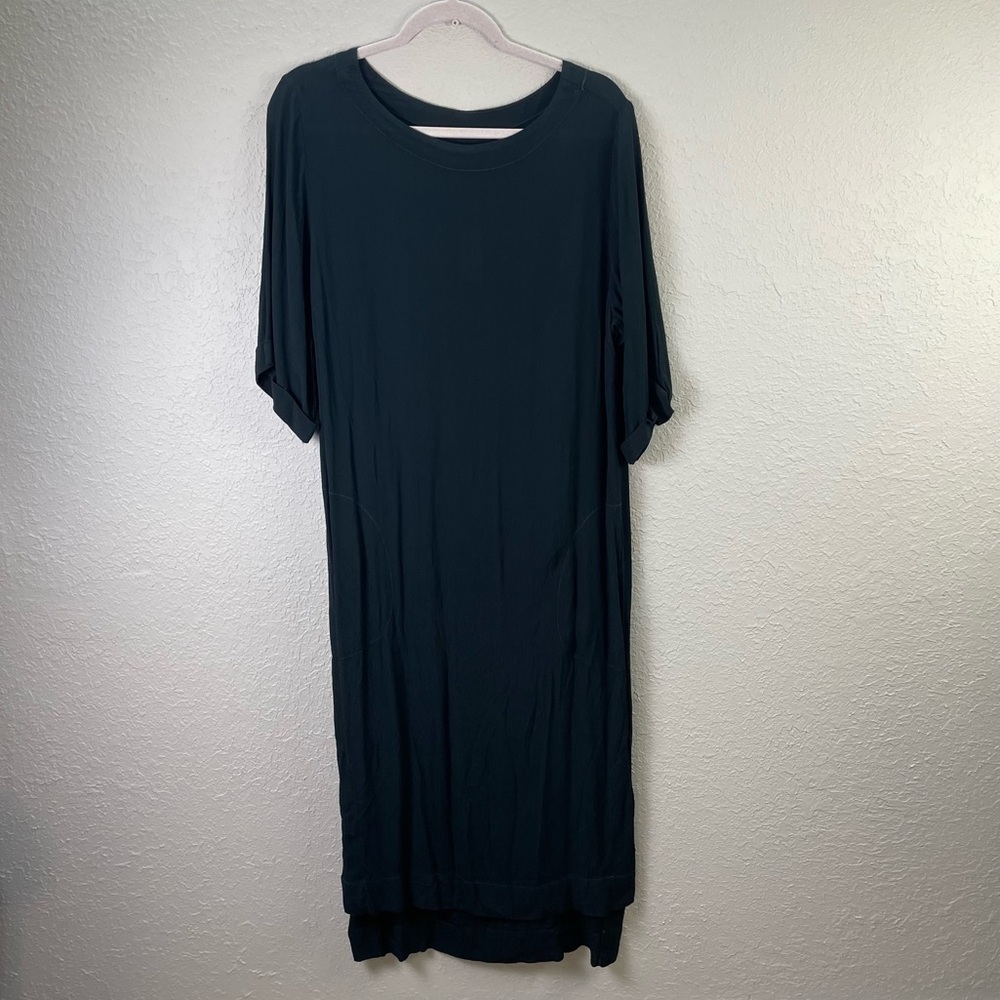 New Anthropologie Holding Horses Size SP Shift Maxi Dress Dark Green 3/4 Sleeves
